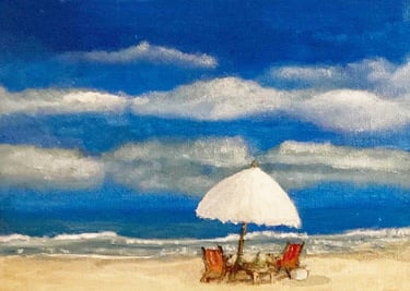 Relax Take a Seat 12.7 x 17.78 cm   Oil on canvas 