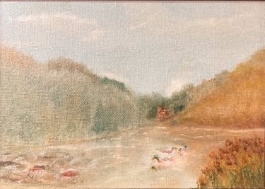 Stoney Brook Stream 12.7 x 17.78 cm  Oil on canvas  In private Collection