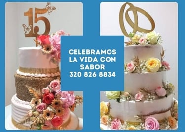 ponqué de bodas, torta de bodas, ponque de quince años, torta de quince años