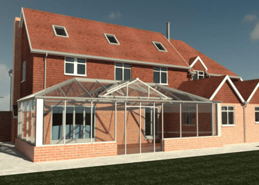 Example 3D digital model image of a proposed conservatory extension