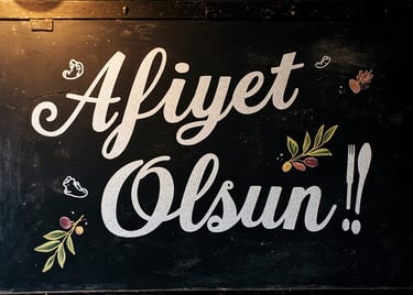 a sign that says, enjoy your meal