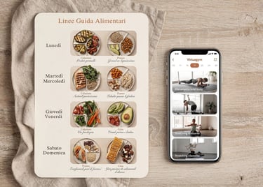 Smartphone che mostra un menù digitale per un pasto