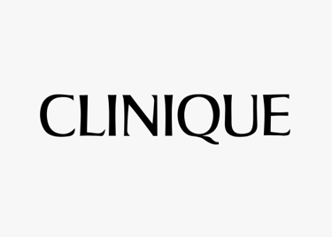 Logo of CLINIQUE, a global beauty brand whose standards are met by King Fly.