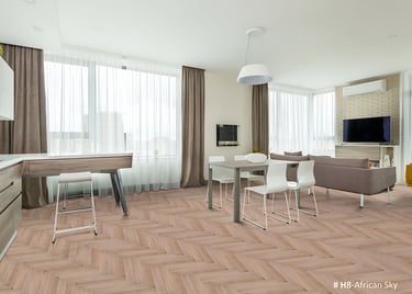 herringbone flooring installed image