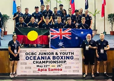 Our Head Coach - Satinder Kaur with the Australian Boxing Team at the OCEANIA Championship in Samoa