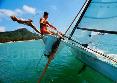 Sailing in Hawaii in 1969 by James Drake for Sports Illustrated