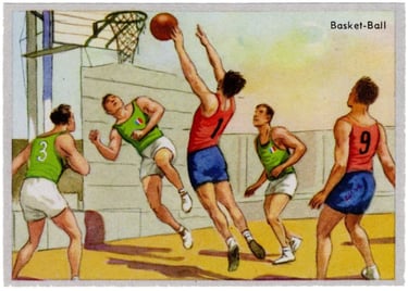 1958 Rare French Arnaud Basketball Sports Chromo Card