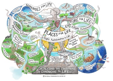 Illustration of ecosystem and Conditions for Life