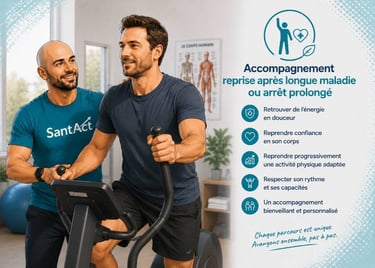 Un kiné pour accompagnement pour reprise après longue maladie ou arrêt prolongé