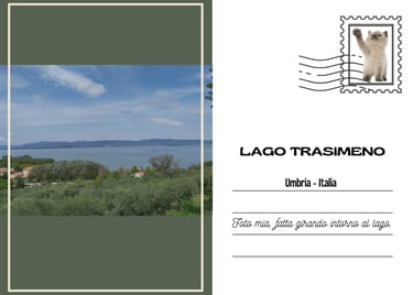 Cartolina del lago Trasimeno vista dalla strada