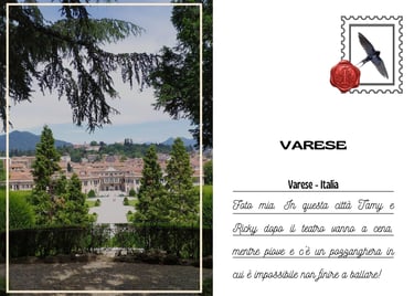 Cartolina di Varese presa dal parco cittadino