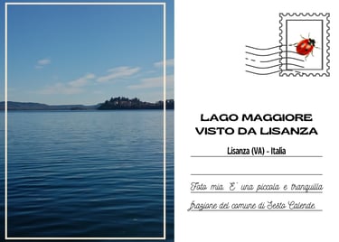 Cartolina del lago Maggiore visto da Lisanza, una frazione di Sesto Calende