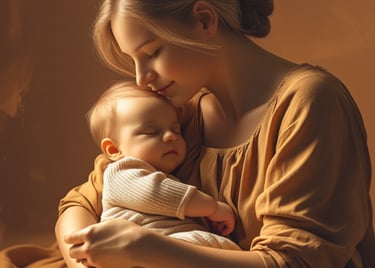 Eine Mutter und Baby.