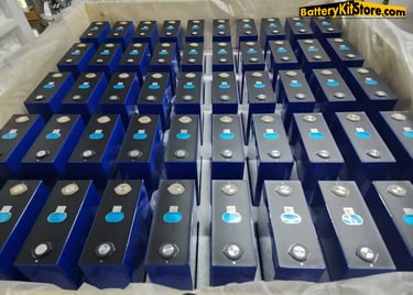 a box of LiFePO4 prismatic battery cells