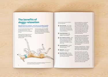 Spread from the Peaceful Paws book