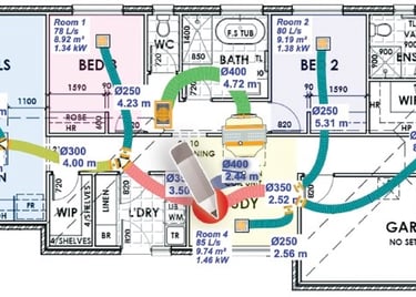 air conditioning duct layout and airflow design plan