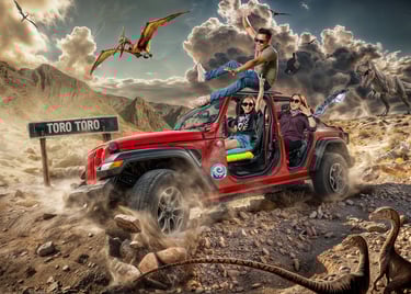 foto creativa de una familia disfrutando sus vacaciones en Toro Toro - cochabamba - Bolivia 