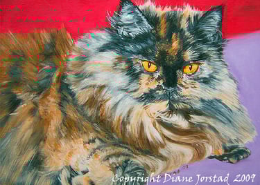 pet  cat portrait artist art painting from your custom photograph acrylic / oil