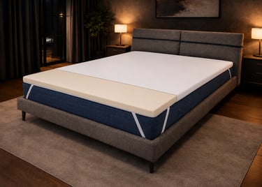 Spaccato topper materasso con lastra beige traspirante