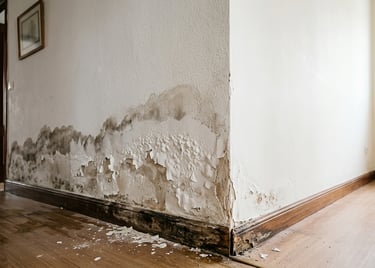 Muro interior con humedad por capilaridad por contacto directo con el terreno