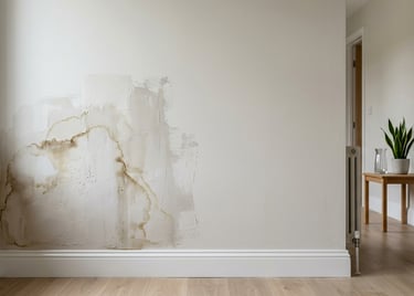 Pintar sobre manchas de humedad por filtración sin arreglar el origen del problema