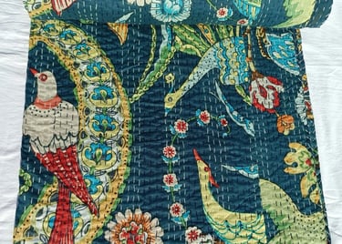 Bird kantha quilt