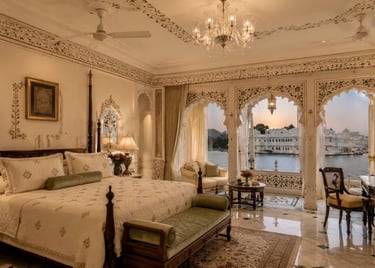 Grand luxury rooms at Taj Lake Palace Udaipur