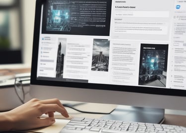 Display of various high-tech computer components arranged neatly on a black surface.