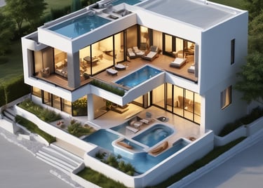 3D architectural model displayed on a computer screen