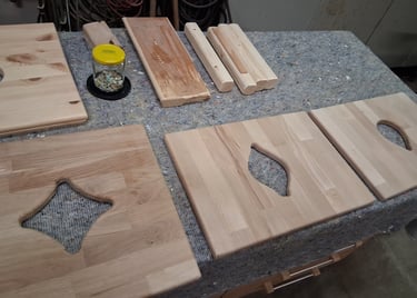 Handcrafted wooden panels for Yoni-Stming cutouts and lumber supplies for Women Health-Care