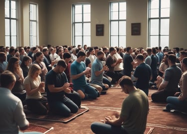 High angle view of a diverse study group sitting in a circle discussing a textbook and documents.