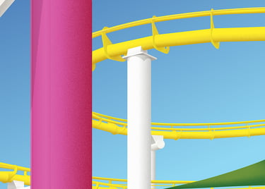 hyper-detailed vector art by Califormetry (Santa Monica Pier rollercoaster)