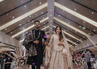 a bride and groomsmid in a wedding ceremony