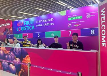Info Salons onsite registration desk at Asia Fruit Logistica 2025
