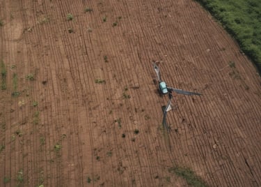 aerial view of green field