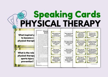 English for Physical Therapists Medical English Speaking Cards ESP