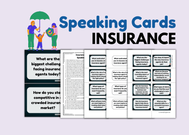 English for Insurance Agents Business English Speaking Cards ESP