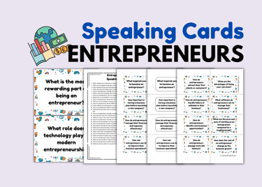 English for Entrepreneurs Start-Ups Business English Speaking Cards ESP
