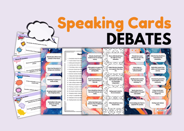 Digital Activities Speaking Cards and Debates for English Lessons ESL ELS A2-B1