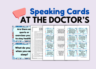 Speaking cards at the doctor medical activities pdf