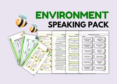 ESL ELA ELL Environment Speaking Cards Pack Digital and Printable activities