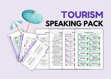 Back-to-School, Summer, Travelling Speaking Cards ELL ESL EFL ELA