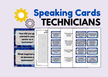 ENGLISH FOR TECHNICIANS - Speaking Cards for ESL and ELA