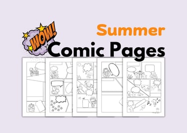 End-of-the-year summer creative COMIC pages ELL ESL French Spanish German games
