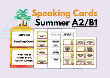 speaking card for summer english lessons