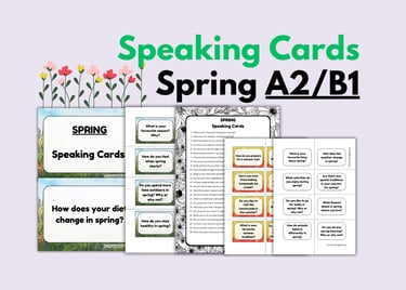 Spring Speaking Cards Activity ESL Vocabulary Writing Prompts