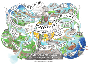 Illustration of ecosystem and Conditions for Life