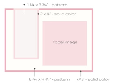 Card making sketch with measurements