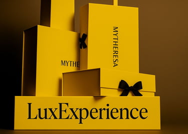 Yellow boxes from online shop Mytheresa