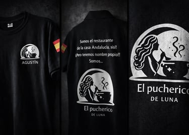 Identidad textil completa del restaurante, diseño grafico y personalización individual
